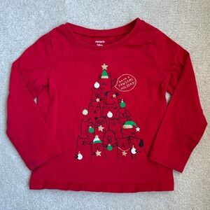 Carter's Pawsome holiday Red Long Sleeve Tee 24mos